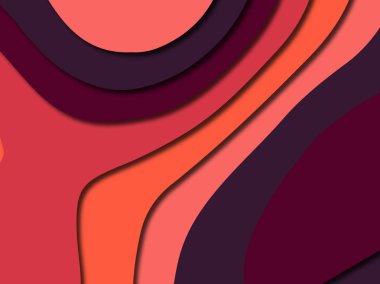 Renkli oyma sanat. Kağıt arka plan şekilleri kesim kağıdı ile kesin. İş sunumları, el ilanları, afişler, davetler için şablon tasarım düzen