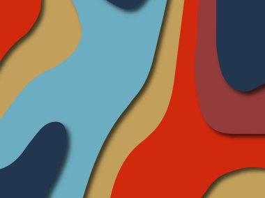 Renkli oyma sanat. Kağıt arka plan şekilleri kesim kağıdı ile kesin. İş sunumları, el ilanları, afişler, davetler için şablon tasarım düzen