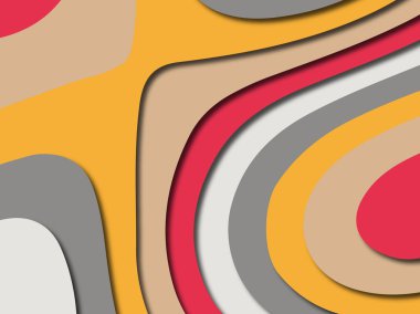 Renkli oyma sanat. Kağıt arka plan şekilleri kesim kağıdı ile kesin. İş sunumları, el ilanları, afişler, davetler için şablon tasarım düzen