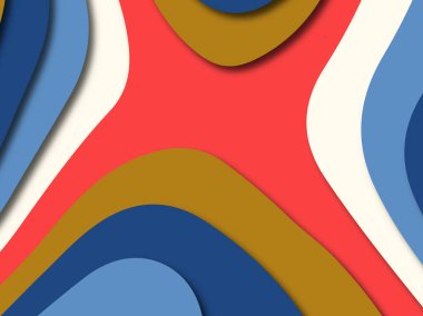 Renkli oyma sanat. Kağıt arka plan şekilleri kesim kağıdı ile kesin. İş sunumları, el ilanları, afişler, davetler için şablon tasarım düzen