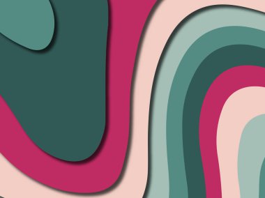 Renkli oyma sanat. Kağıt arka plan şekilleri kesim kağıdı ile kesin. İş sunumları, el ilanları, afişler, davetler için şablon tasarım düzen