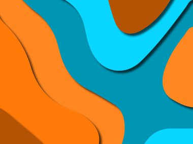 Renkli oyma sanat. Kağıt arka plan şekilleri kesim kağıdı ile kesin. İş sunumları, el ilanları, afişler, davetler için şablon tasarım düzen