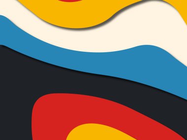 Renkli oyma sanat. Kağıt arka plan şekilleri kesim kağıdı ile kesin. İş sunumları, el ilanları, afişler, davetler için şablon tasarım düzen