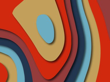 Renkli oyma sanat. Kağıt arka plan şekilleri kesim kağıdı ile kesin. İş sunumları, el ilanları, afişler, davetler için şablon tasarım düzen