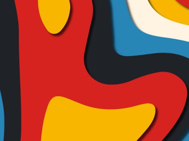 Renkli oyma sanat. Kağıt arka plan şekilleri kesim kağıdı ile kesin. İş sunumları, el ilanları, afişler, davetler için şablon tasarım düzen