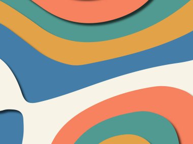 Renkli oyma sanat. Kağıt arka plan şekilleri kesim kağıdı ile kesin. İş sunumları, el ilanları, afişler, davetler için şablon tasarım düzen