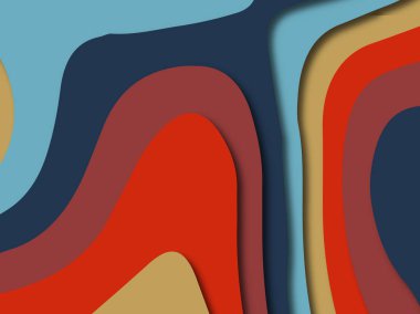 Renkli oyma sanat. Kağıt arka plan şekilleri kesim kağıdı ile kesin. İş sunumları, el ilanları, afişler, davetler için şablon tasarım düzen