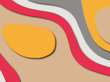 Renkli oyma sanat. Kağıt arka plan şekilleri kesim kağıdı ile kesin. İş sunumları, el ilanları, afişler, davetler için şablon tasarım düzen