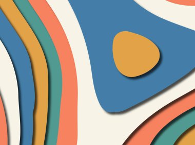 Renkli oyma sanat. Kağıt arka plan şekilleri kesim kağıdı ile kesin. İş sunumları, el ilanları, afişler, davetler için şablon tasarım düzen