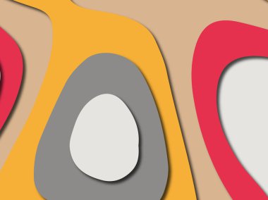 Renkli oyma sanat. Kağıt arka plan şekilleri kesim kağıdı ile kesin. İş sunumları, el ilanları, afişler, davetler için şablon tasarım düzen