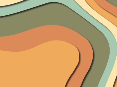 Renkli oyma sanat. Kağıt arka plan şekilleri kesim kağıdı ile kesin. İş sunumları, el ilanları, afişler, davetler için şablon tasarım düzen