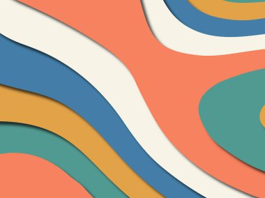 Renkli oyma sanat. Kağıt arka plan şekilleri kesim kağıdı ile kesin. İş sunumları, el ilanları, afişler, davetler için şablon tasarım düzen