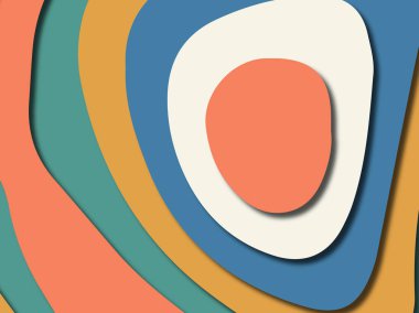 Renkli oyma sanat. Kağıt arka plan şekilleri kesim kağıdı ile kesin. İş sunumları, el ilanları, afişler, davetler için şablon tasarım düzen