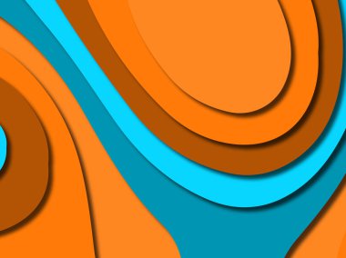 Renkli oyma sanat. Kağıt arka plan şekilleri kesim kağıdı ile kesin. İş sunumları, el ilanları, afişler, davetler için şablon tasarım düzen