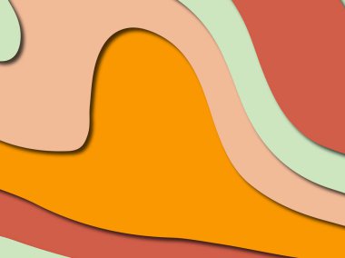 Renkli oyma sanat. Kağıt arka plan şekilleri kesim kağıdı ile kesin. İş sunumları, el ilanları, afişler, davetler için şablon tasarım düzen