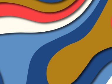 Renkli oyma sanat. Kağıt arka plan şekilleri kesim kağıdı ile kesin. İş sunumları, el ilanları, afişler, davetler için şablon tasarım düzen