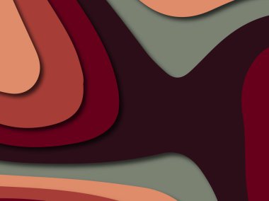 Renkli oyma sanat. Kağıt arka plan şekilleri kesim kağıdı ile kesin. İş sunumları, el ilanları, afişler, davetler için şablon tasarım düzen