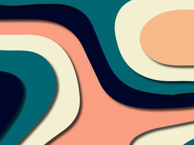 Renkli oyma sanat. Kağıt arka plan şekilleri kesim kağıdı ile kesin. İş sunumları, el ilanları, afişler, davetler için şablon tasarım düzen