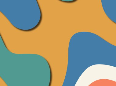 Renkli oyma sanat. Kağıt arka plan şekilleri kesim kağıdı ile kesin. İş sunumları, el ilanları, afişler, davetler için şablon tasarım düzen