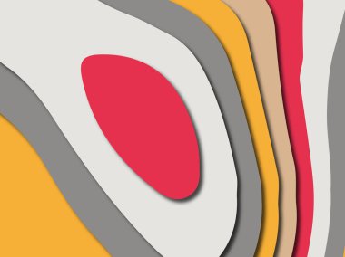 Renkli oyma sanat. Kağıt arka plan şekilleri kesim kağıdı ile kesin. İş sunumları, el ilanları, afişler, davetler için şablon tasarım düzen