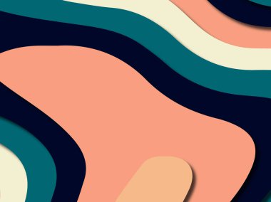 Renkli oyma sanat. Kağıt arka plan şekilleri kesim kağıdı ile kesin. İş sunumları, el ilanları, afişler, davetler için şablon tasarım düzen