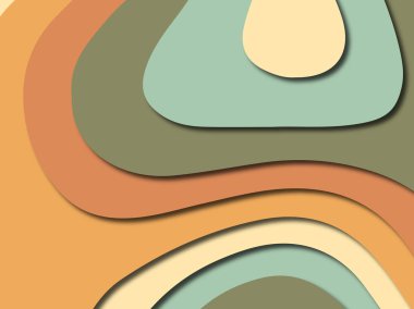 Renkli oyma sanat. Kağıt arka plan şekilleri kesim kağıdı ile kesin. İş sunumları, el ilanları, afişler, davetler için şablon tasarım düzen