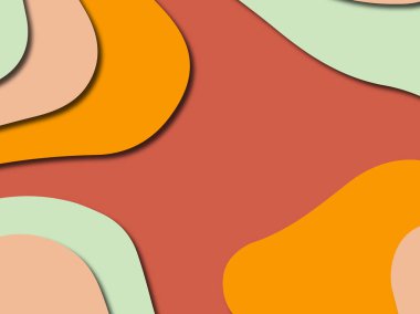 Renkli oyma sanat. Kağıt arka plan şekilleri kesim kağıdı ile kesin. İş sunumları, el ilanları, afişler, davetler için şablon tasarım düzen