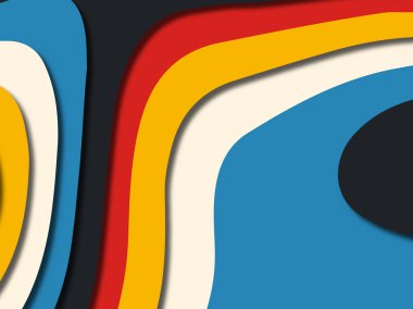 Renkli oyma sanat. Kağıt arka plan şekilleri kesim kağıdı ile kesin. İş sunumları, el ilanları, afişler, davetler için şablon tasarım düzen