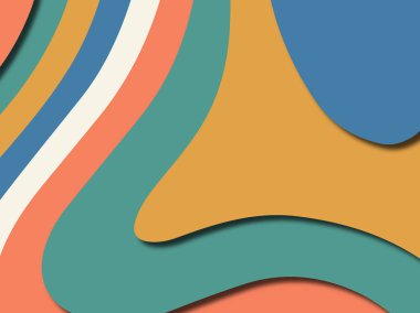 Renkli oyma sanat. Kağıt arka plan şekilleri kesim kağıdı ile kesin. İş sunumları, el ilanları, afişler, davetler için şablon tasarım düzen