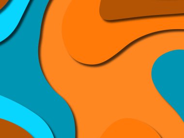 Renkli oyma sanat. Kağıt arka plan şekilleri kesim kağıdı ile kesin. İş sunumları, el ilanları, afişler, davetler için şablon tasarım düzen