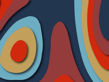 Renkli oyma sanat. Kağıt arka plan şekilleri kesim kağıdı ile kesin. İş sunumları, el ilanları, afişler, davetler için şablon tasarım düzen