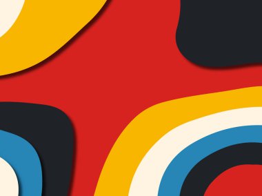 Renkli oyma sanat. Kağıt arka plan şekilleri kesim kağıdı ile kesin. İş sunumları, el ilanları, afişler, davetler için şablon tasarım düzen