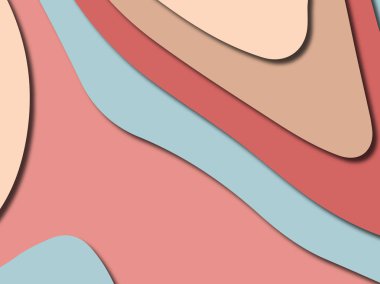 Renkli oyma sanat. Kağıt arka plan şekilleri kesim kağıdı ile kesin. İş sunumları, el ilanları, afişler, davetler için şablon tasarım düzen