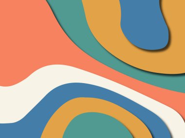 Renkli oyma sanat. Kağıt arka plan şekilleri kesim kağıdı ile kesin. İş sunumları, el ilanları, afişler, davetler için şablon tasarım düzen