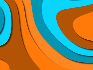 Renkli oyma sanat. Kağıt arka plan şekilleri kesim kağıdı ile kesin. İş sunumları, el ilanları, afişler, davetler için şablon tasarım düzen