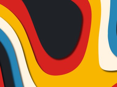 Renkli oyma sanat. Kağıt arka plan şekilleri kesim kağıdı ile kesin. İş sunumları, el ilanları, afişler, davetler için şablon tasarım düzen