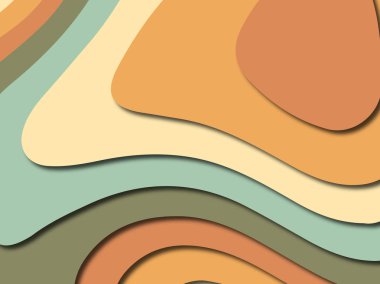 Renkli oyma sanat. Kağıt arka plan şekilleri kesim kağıdı ile kesin. İş sunumları, el ilanları, afişler, davetler için şablon tasarım düzen