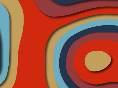 Renkli oyma sanat. Kağıt arka plan şekilleri kesim kağıdı ile kesin. İş sunumları, el ilanları, afişler, davetler için şablon tasarım düzen