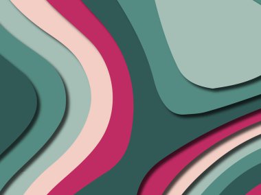 Renkli oyma sanat. Kağıt arka plan şekilleri kesim kağıdı ile kesin. İş sunumları, el ilanları, afişler, davetler için şablon tasarım düzen