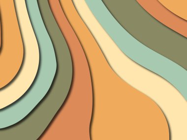 Renkli oyma sanat. Kağıt arka plan şekilleri kesim kağıdı ile kesin. İş sunumları, el ilanları, afişler, davetler için şablon tasarım düzen