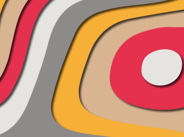 Renkli oyma sanat. Kağıt arka plan şekilleri kesim kağıdı ile kesin. İş sunumları, el ilanları, afişler, davetler için şablon tasarım düzen