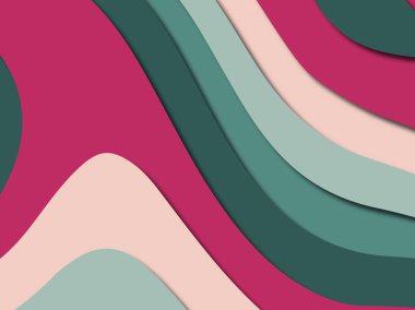 Renkli oyma sanat. Kağıt arka plan şekilleri kesim kağıdı ile kesin. İş sunumları, el ilanları, afişler, davetler için şablon tasarım düzen