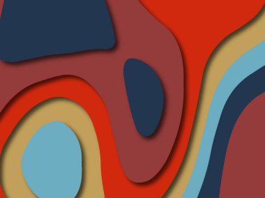 Renkli oyma sanat. Kağıt arka plan şekilleri kesim kağıdı ile kesin. İş sunumları, el ilanları, afişler, davetler için şablon tasarım düzen