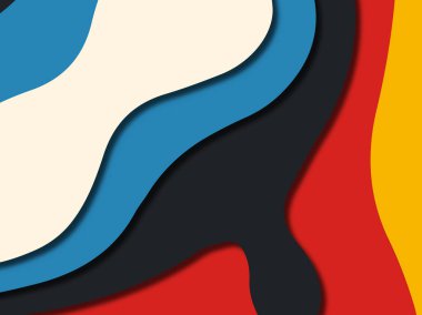 Renkli oyma sanat. Kağıt arka plan şekilleri kesim kağıdı ile kesin. İş sunumları, el ilanları, afişler, davetler için şablon tasarım düzen