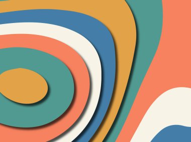 Renkli oyma sanat. Kağıt arka plan şekilleri kesim kağıdı ile kesin. İş sunumları, el ilanları, afişler, davetler için şablon tasarım düzen