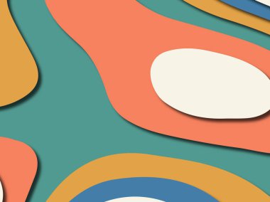 Renkli oyma sanat. Kağıt arka plan şekilleri kesim kağıdı ile kesin. İş sunumları, el ilanları, afişler, davetler için şablon tasarım düzen