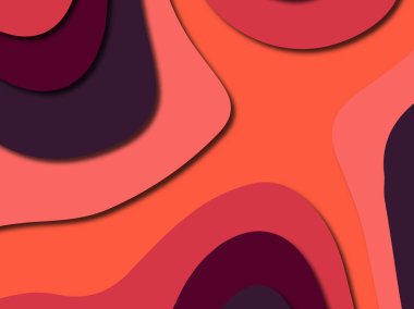 Renkli oyma sanat. Kağıt arka plan şekilleri kesim kağıdı ile kesin. İş sunumları, el ilanları, afişler, davetler için şablon tasarım düzen