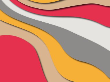 Renkli oyma sanat. Kağıt arka plan şekilleri kesim kağıdı ile kesin. İş sunumları, el ilanları, afişler, davetler için şablon tasarım düzen