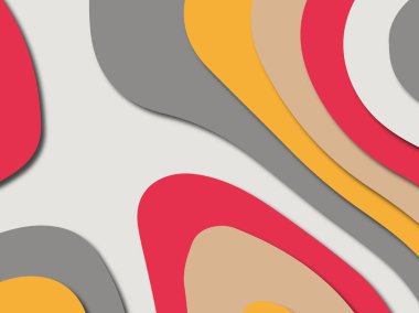 Renkli oyma sanat. Kağıt arka plan şekilleri kesim kağıdı ile kesin. İş sunumları, el ilanları, afişler, davetler için şablon tasarım düzen