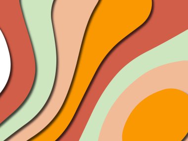 Renkli oyma sanat. Kağıt arka plan şekilleri kesim kağıdı ile kesin. İş sunumları, el ilanları, afişler, davetler için şablon tasarım düzen